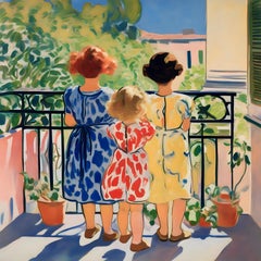 On the balcony , 70x70cm, print on canvas