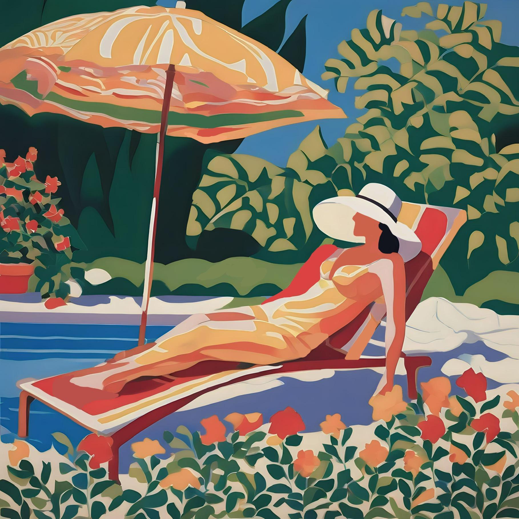 Summer time , 70x70cm, print on canvas - Art by Nina Tsoriti