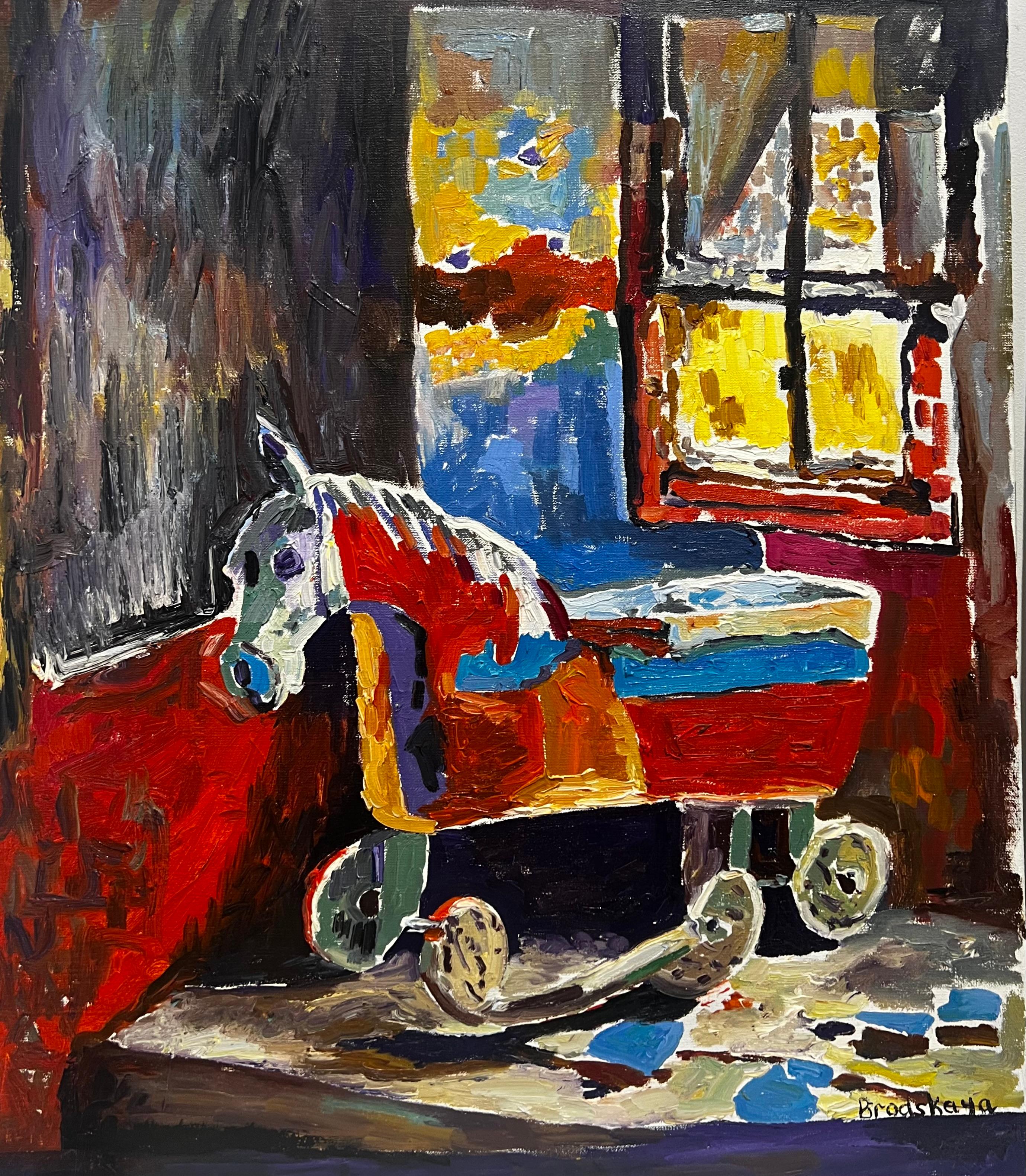 Old toys, 70х60, Oil, Canvas - Painting by Tanya Brodskaya