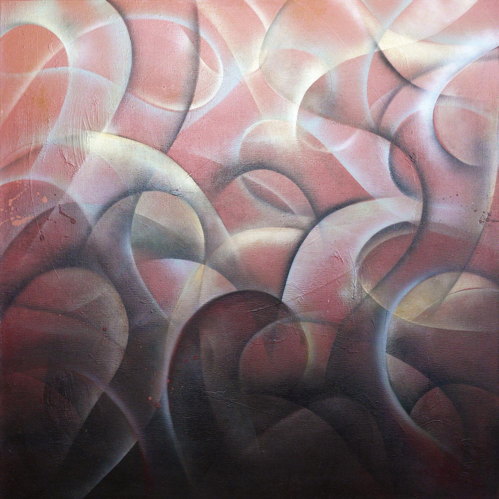 Olga Rikun Abstract Painting - Barcarolle/SOUNDS, 2023, 100 x 100 cm