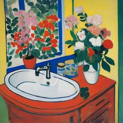Bathroom, 70x70cm, print on canvas