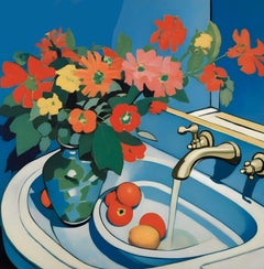 Bathroom, 70x70cm, print on canvas