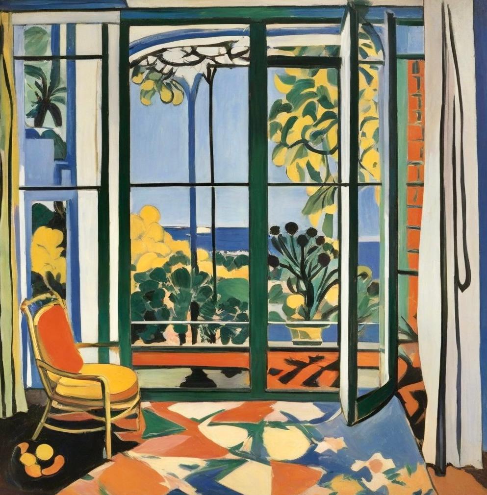 Nina Tsoriti Still-Life Print – Sonnenschein in meinem Raum, 70x70cm, Druck auf Leinwand