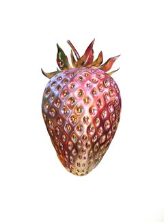 “This berry is sweeter than all your kisses” (Metal strawberry) 56x76cm, waterco