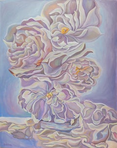 Bouquet de perles 100x80 cm, huile/canva