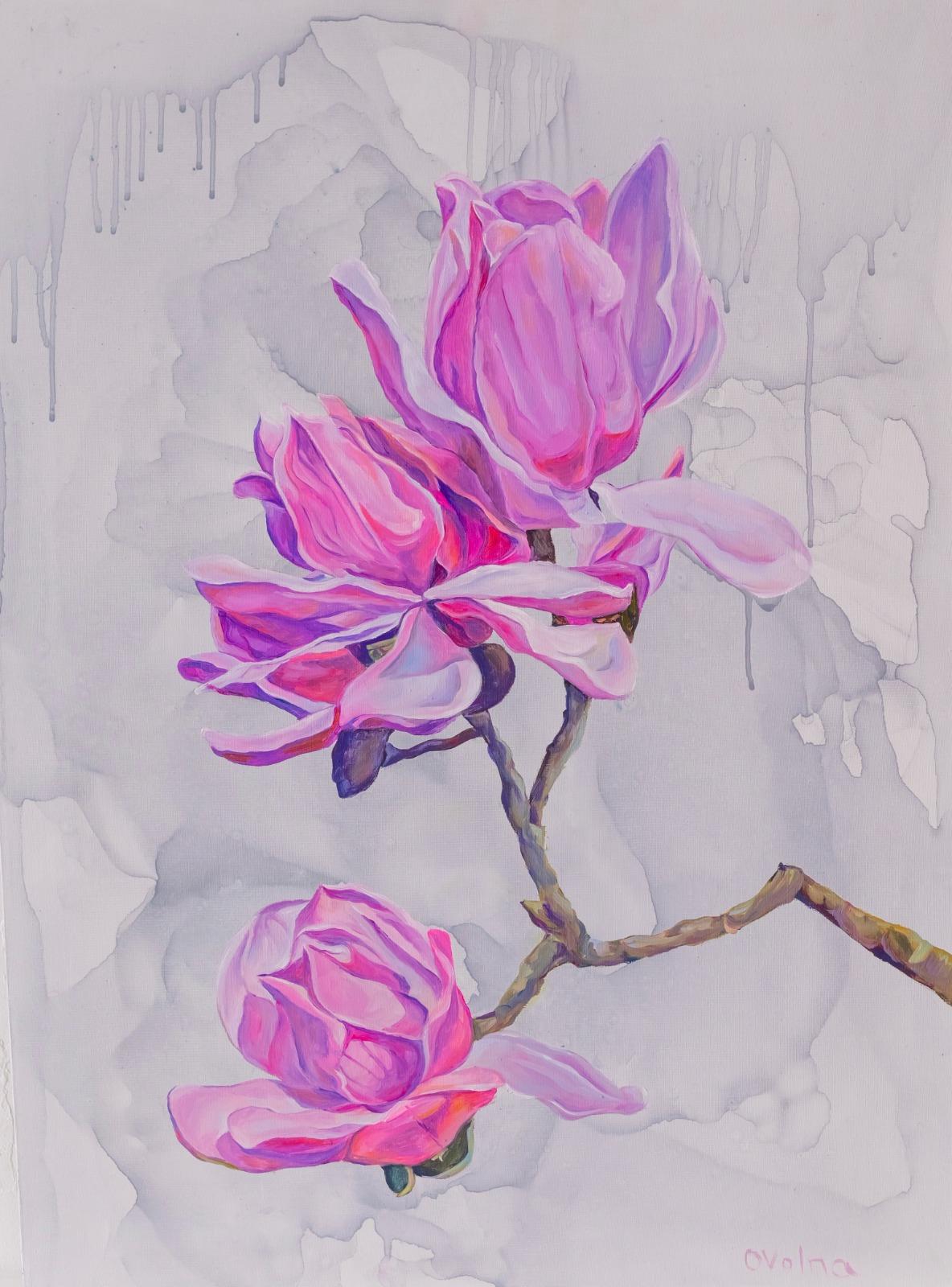 Magnolias , 80x60 cm, oil/canvas - Art by Olga Volna
