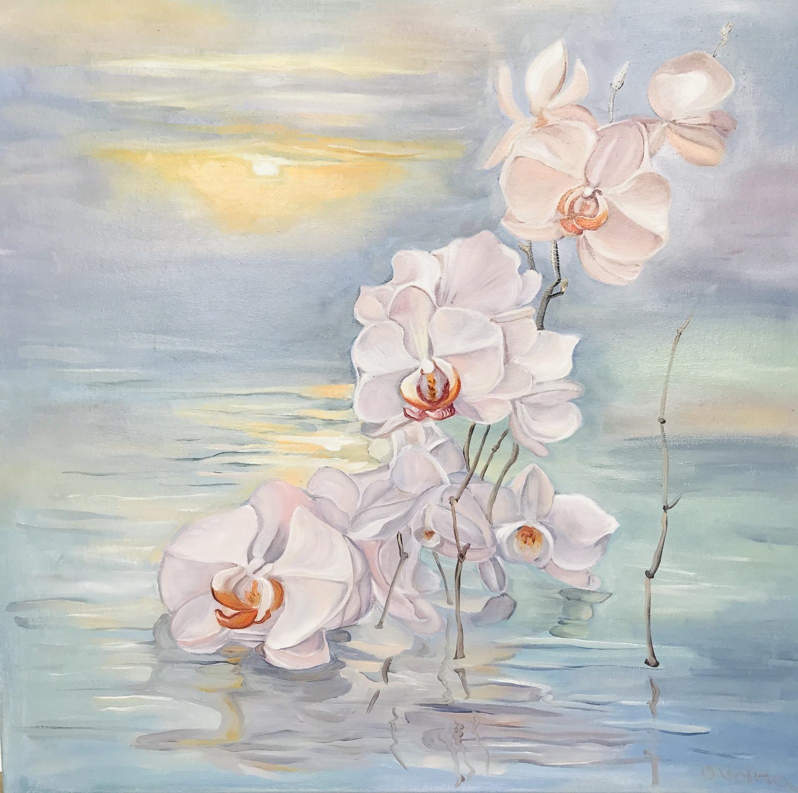 Embracing Sunset serenade , 60x60 cm, oil/canvas - Art by Olga Volna