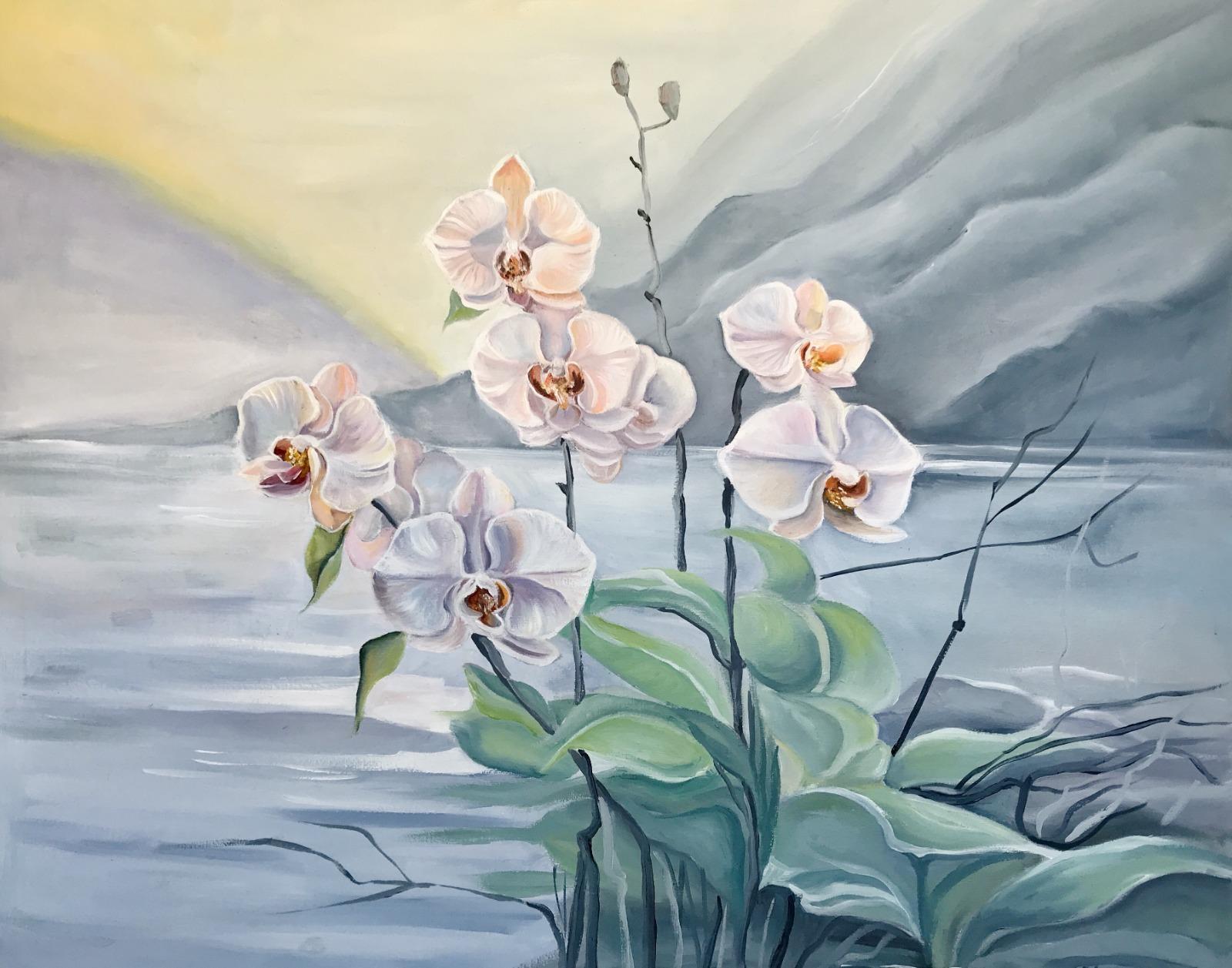 Ethereal elegance , 50x60 cm, oil/canvas - Painting by Olga Volna