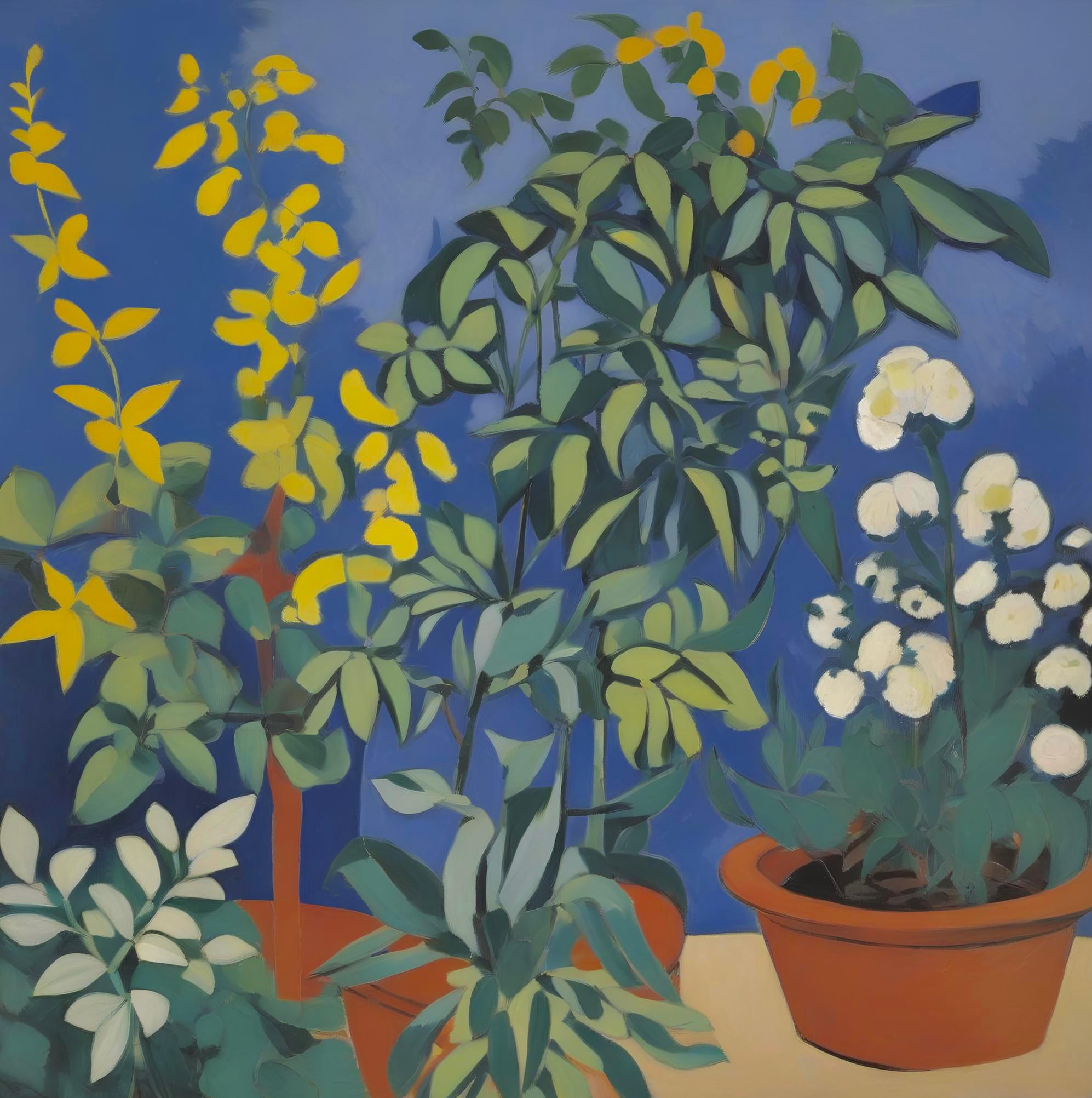 Flowers, 70x70cm, impression sur toile - Art de Nina Tsoriti