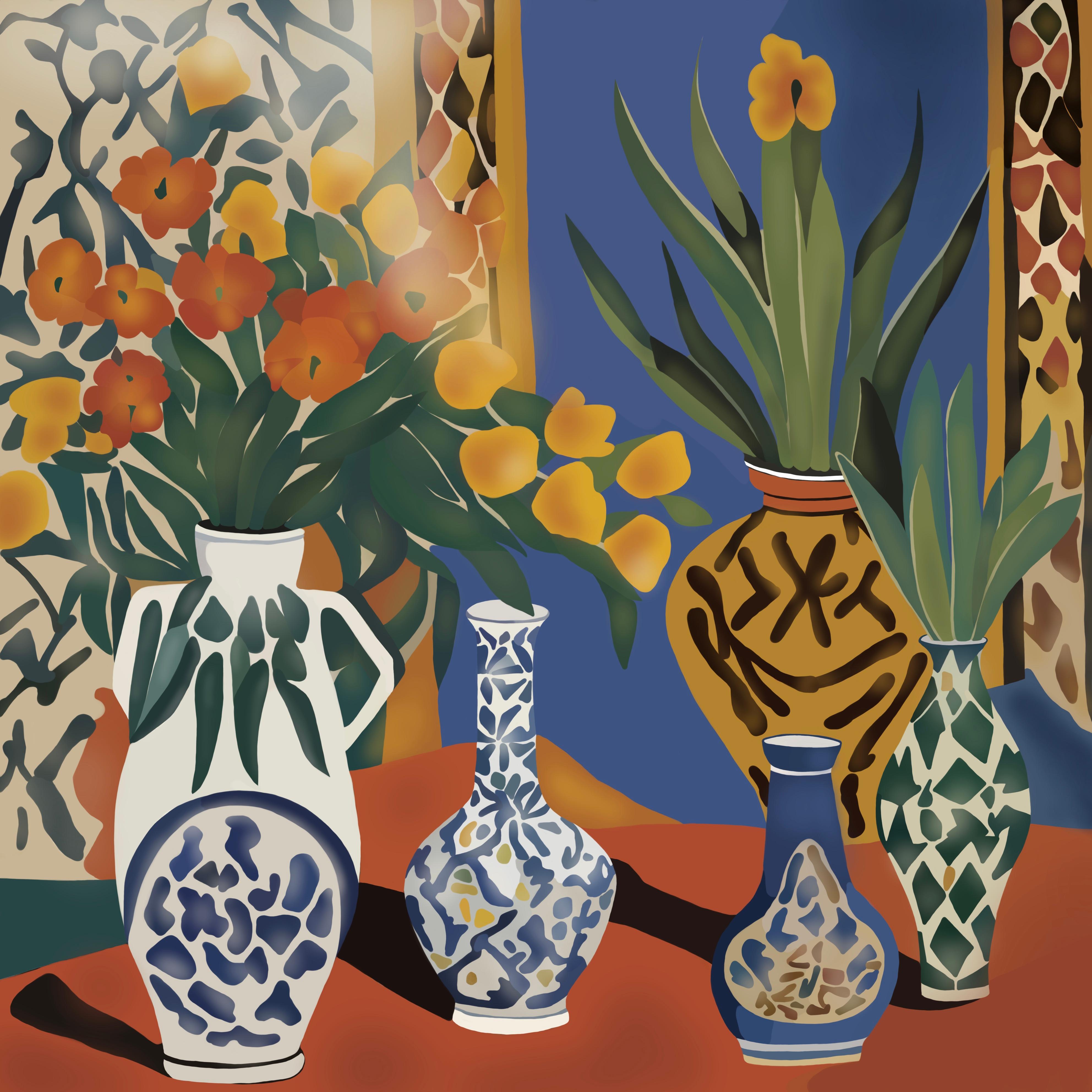 Nina Tsoriti Interior Print – Marokko, 70x70cm, Druck auf Leinwand