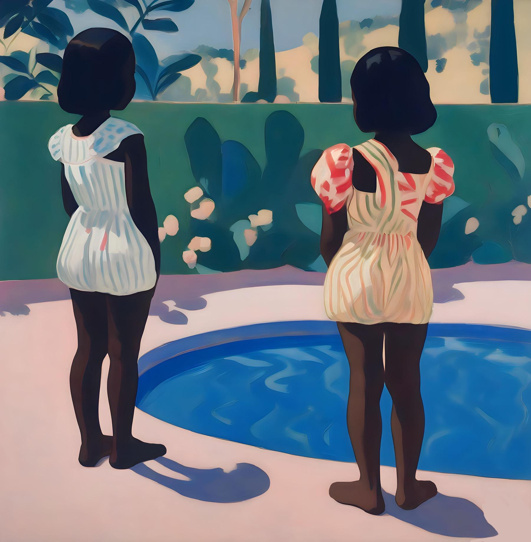 sisterhood , 70x70cm, print on canvas - Art by Nina Tsoriti