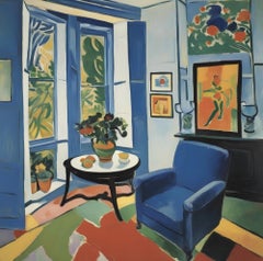 Blue room , 70x70cm, print on canvas