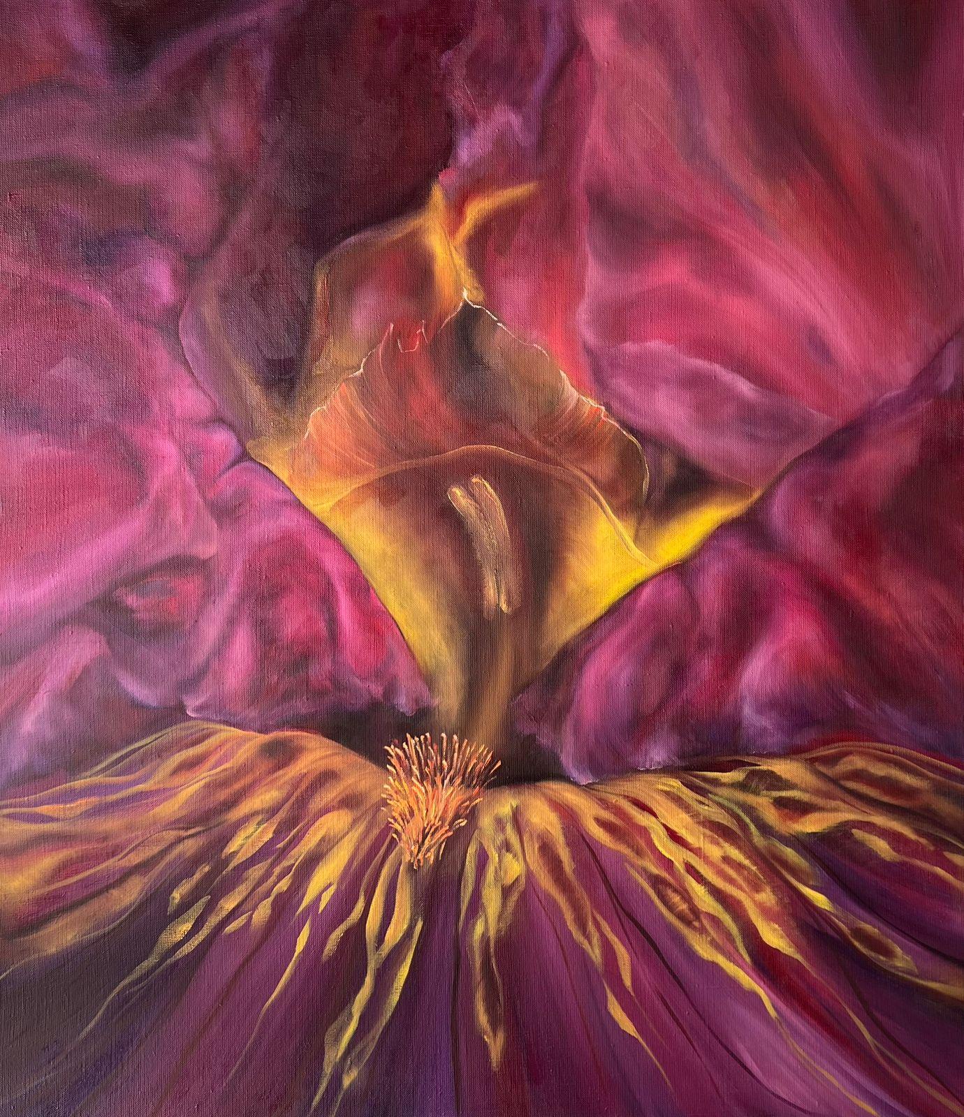 Raspberry silk, 80х70cm - Painting by Inna Sumina