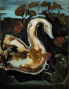 Weißer Swan, 50x40cm