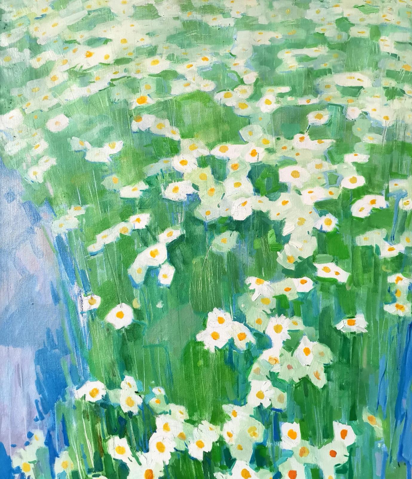 Daisies, Canvas, oil, 80x70 cm - Art by Svetlana Remizova