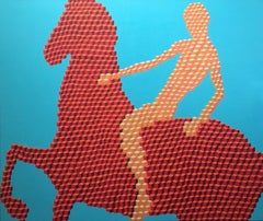 Le bain du cheval rouge, 100x120cm
