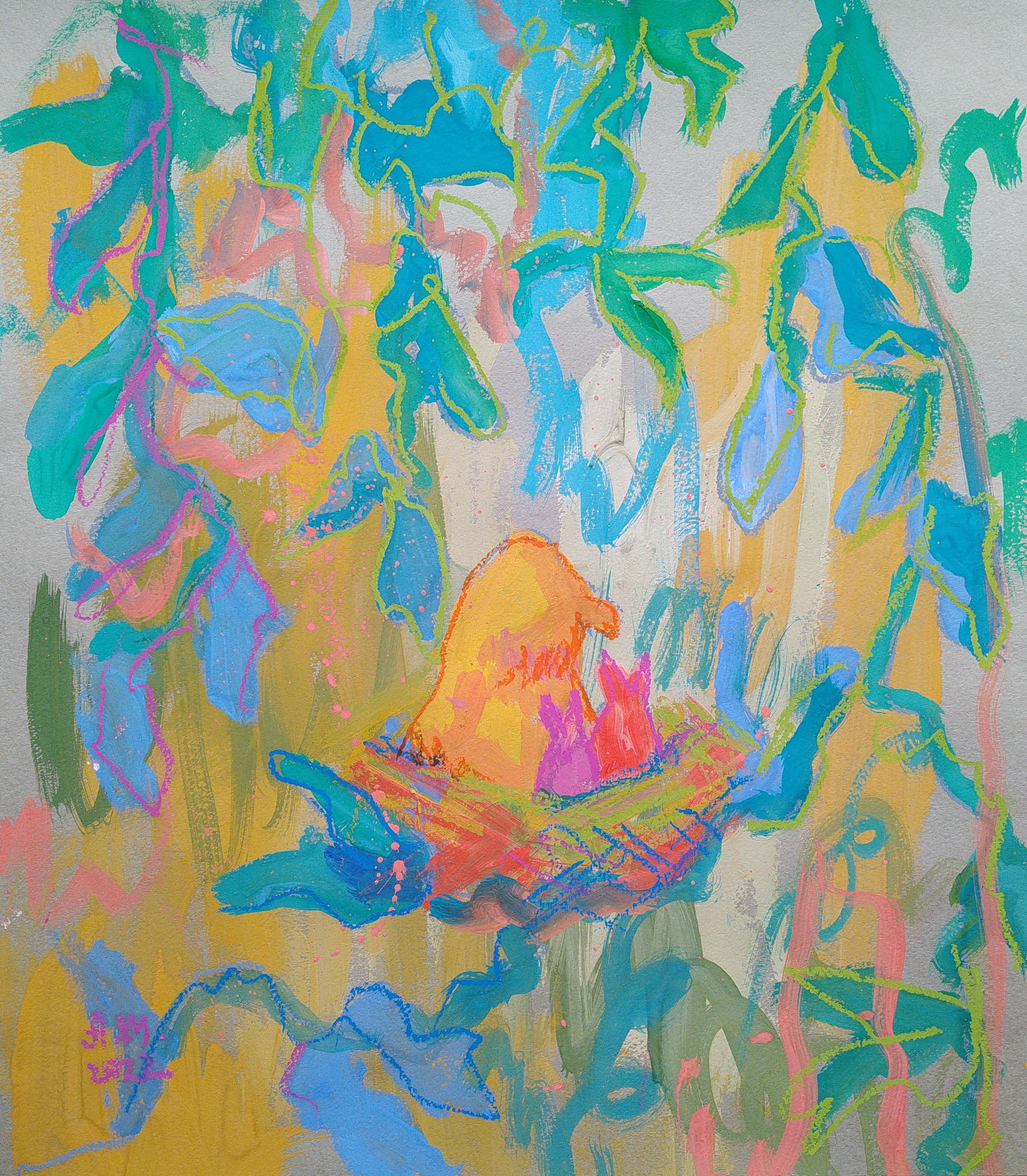 Oiseaux, 50x40cm - Art de Fleur
