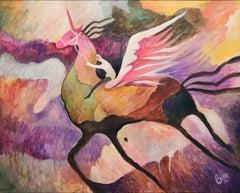 « The Taming of Pegasus » 80x100 cm, toile, acrylique