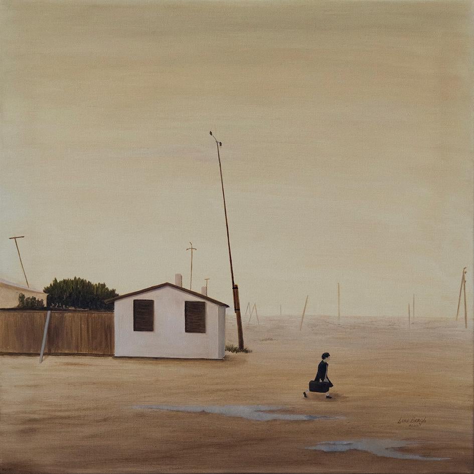 Lana Bergh Landscape Painting - «Goodbye», 50x50cm