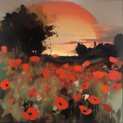 Champ de coquelicots, 80х80cm, impression sur toile