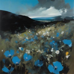 Flowers in the mountains, 80х80cm, print on canvas