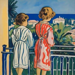On the balcony , 70x70cm, print on canvas