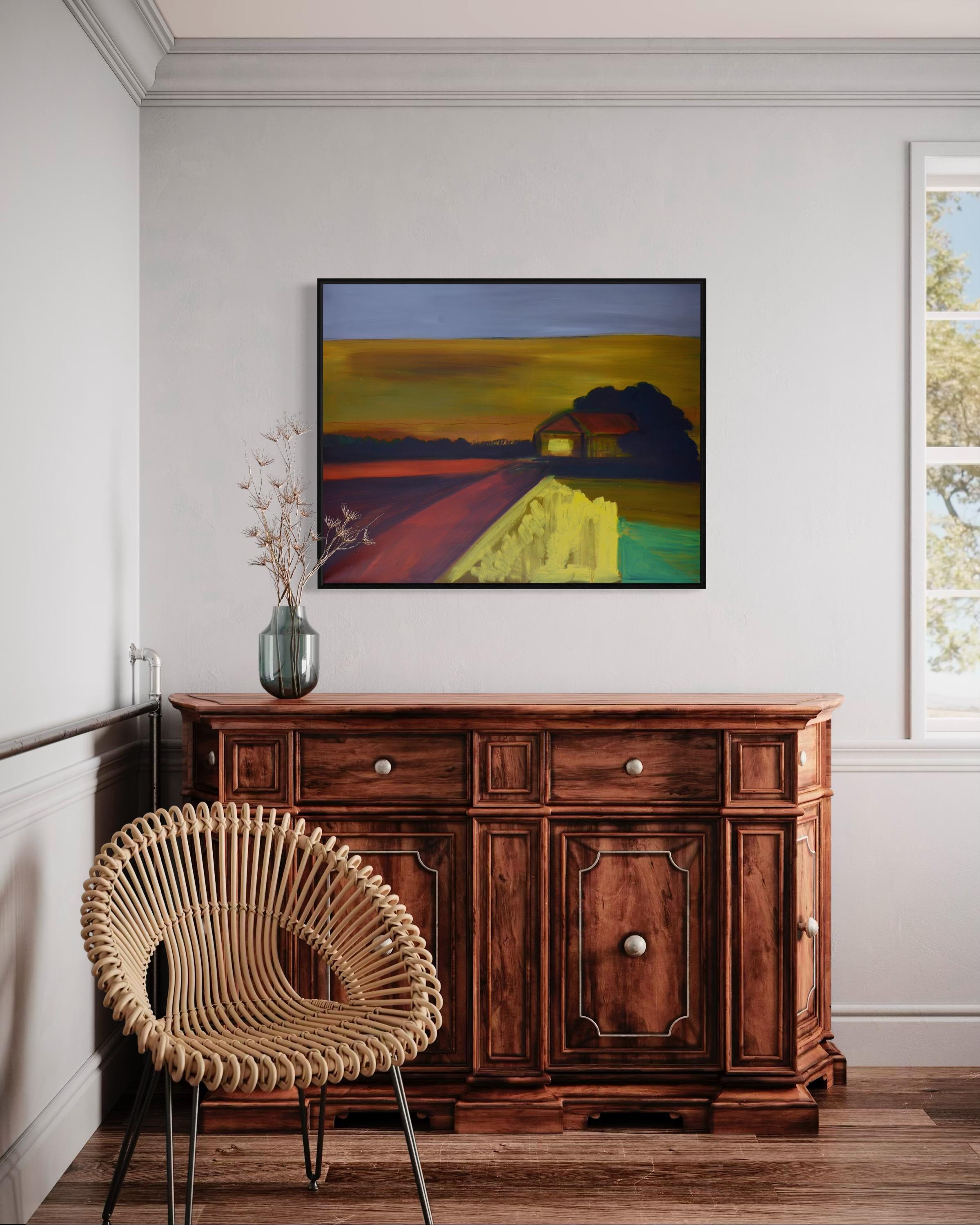 Aldea, 80x100 cm, óleo, lienzo en venta 2