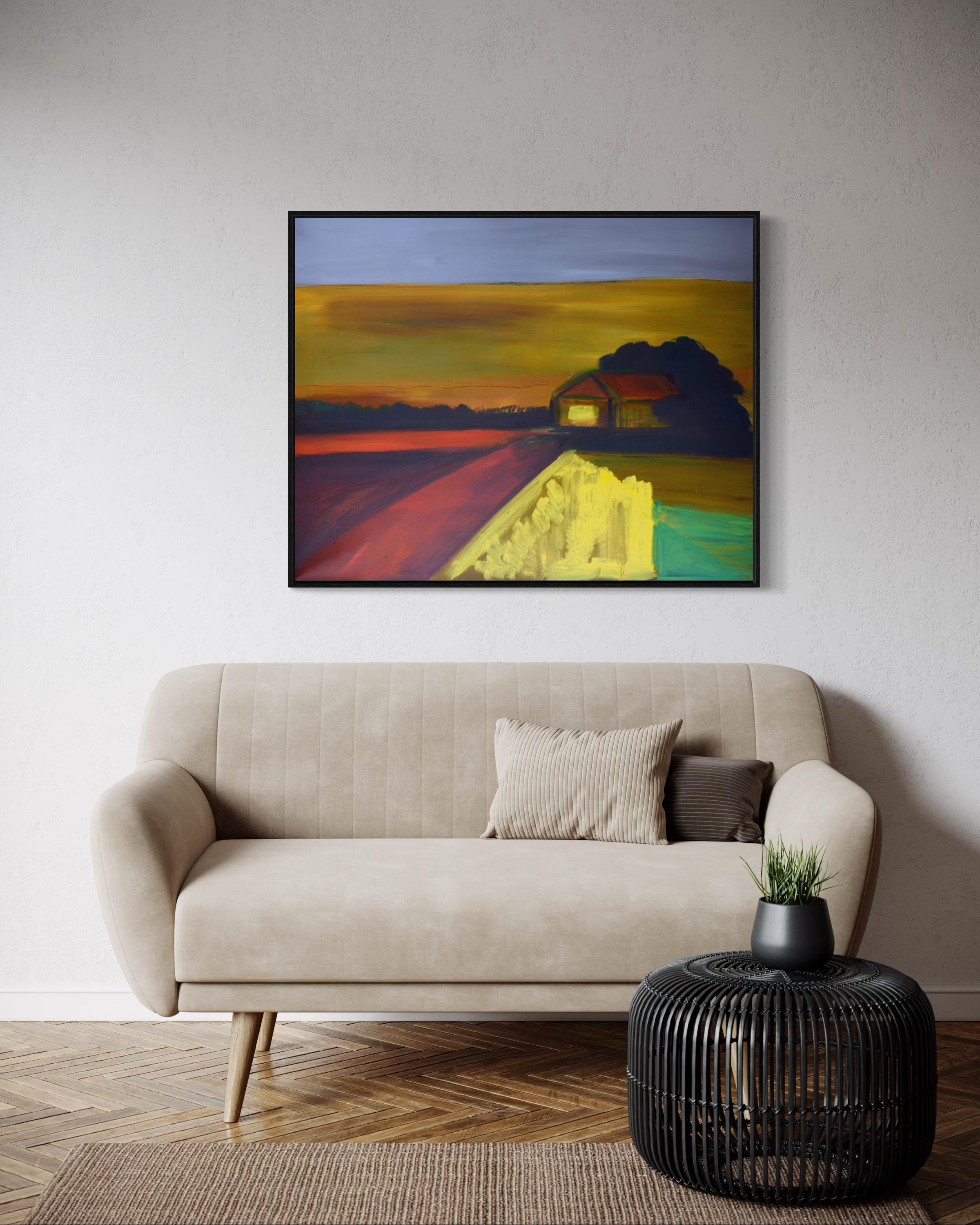 Aldea, 80x100 cm, óleo, lienzo - Painting de Alexandra Lisina