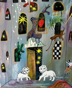 Invernadero, 70x60cm, lienzo, óleo, técnica mixta