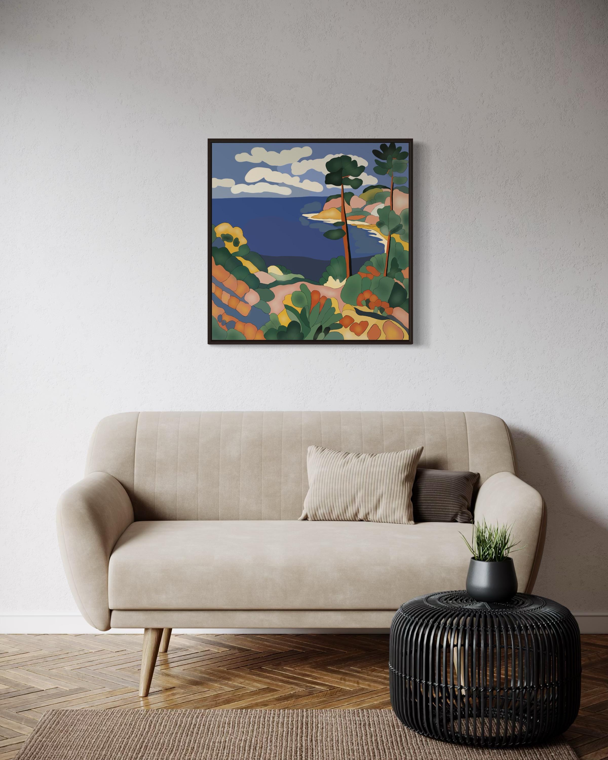 Seascape , 70x70cm, Druck auf Leinwand. Auflage 20 Teile. (Pop-Art), Art, von Nina Tsoriti