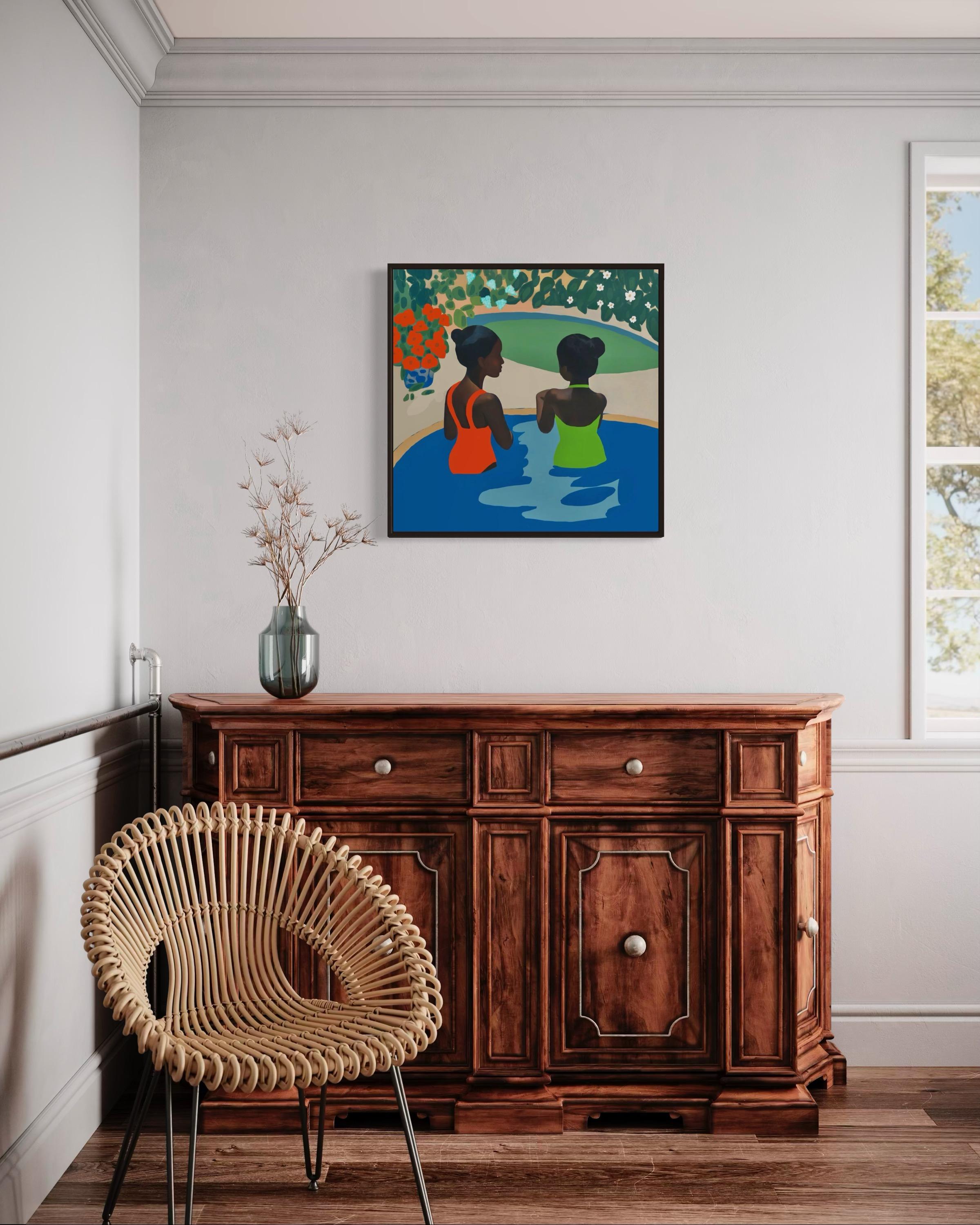 Schwesterhood , 70x70cm, Druck auf Leinwand. Auflage 20 Teile. – Print von Nina Tsoriti