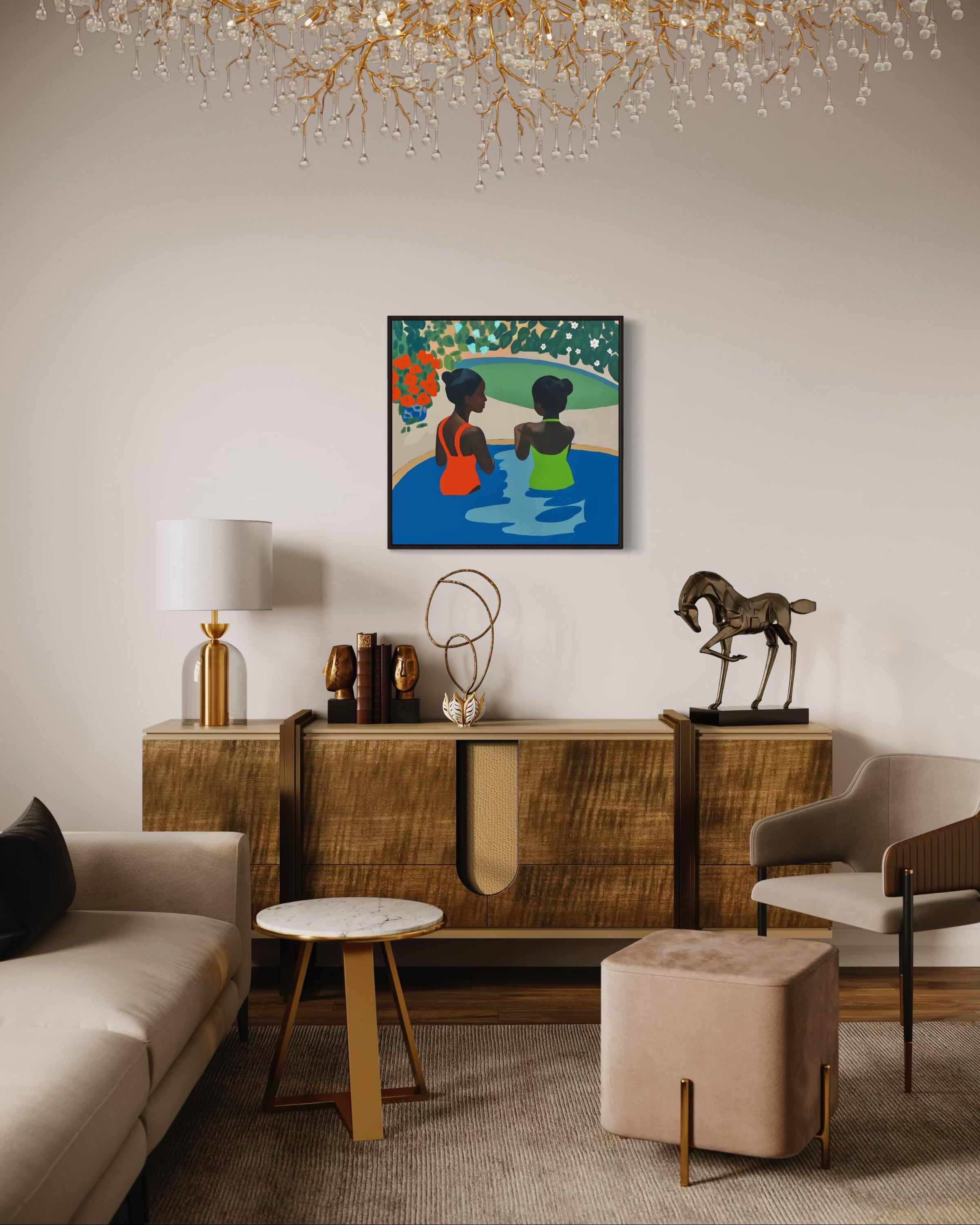 Schwesterhood , 70x70cm, Druck auf Leinwand. Auflage 20 Teile. (Pop-Art), Print, von Nina Tsoriti
