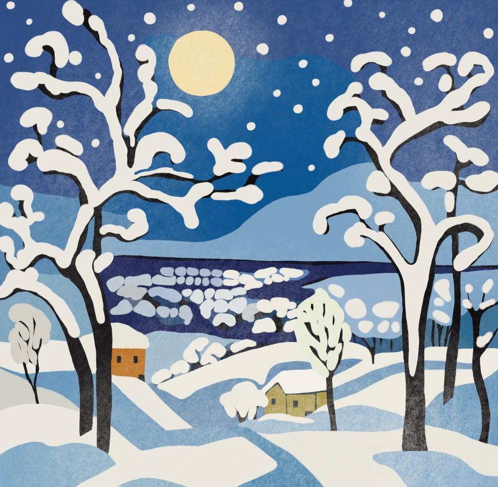Noche de Navidad , 70x70cm, impresión sobre lienzo.Edición 20 uds. - Art de Nina Tsoriti
