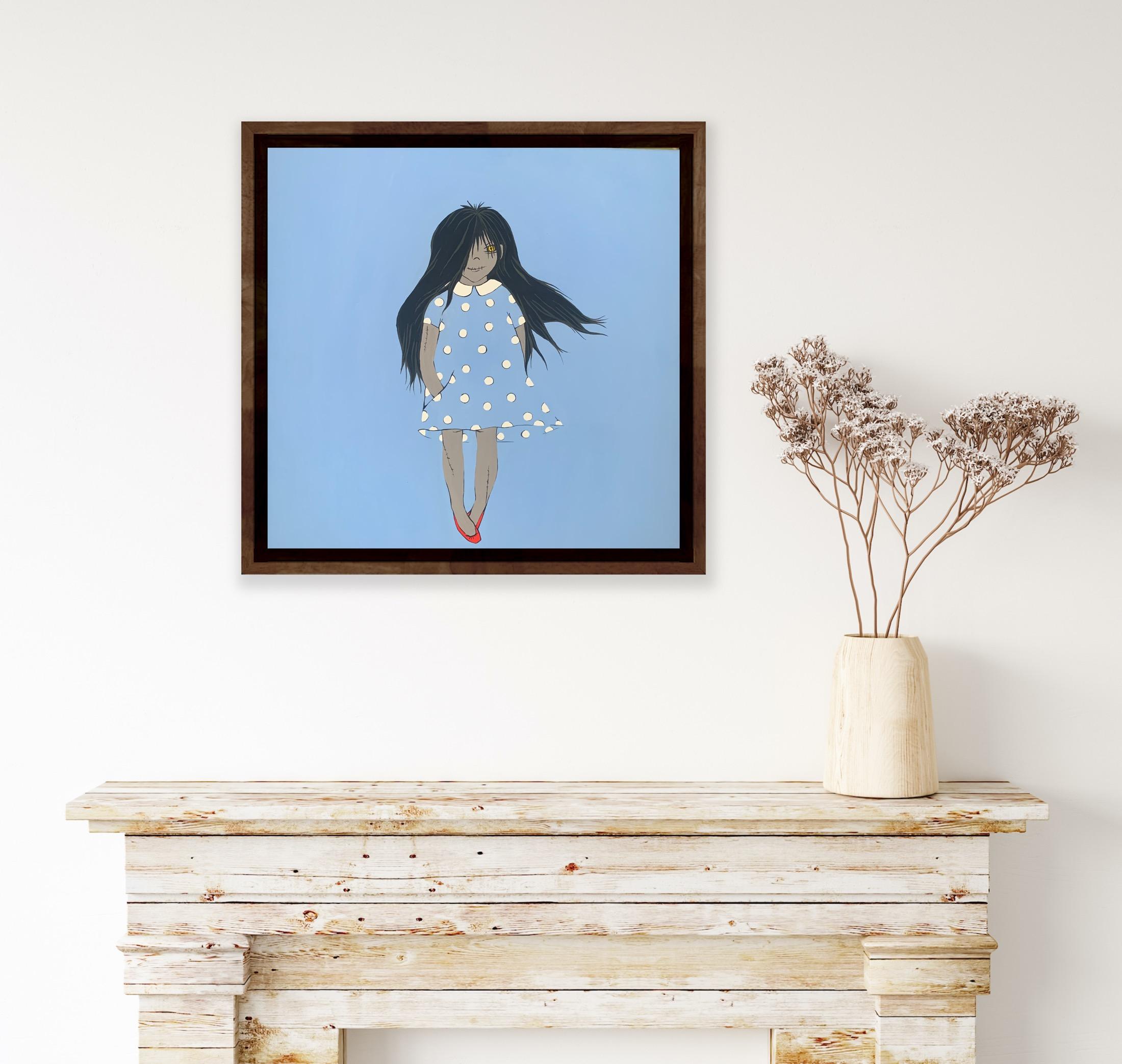 Jeune zombie et chaussures rouges, 40x40cm en vente 2