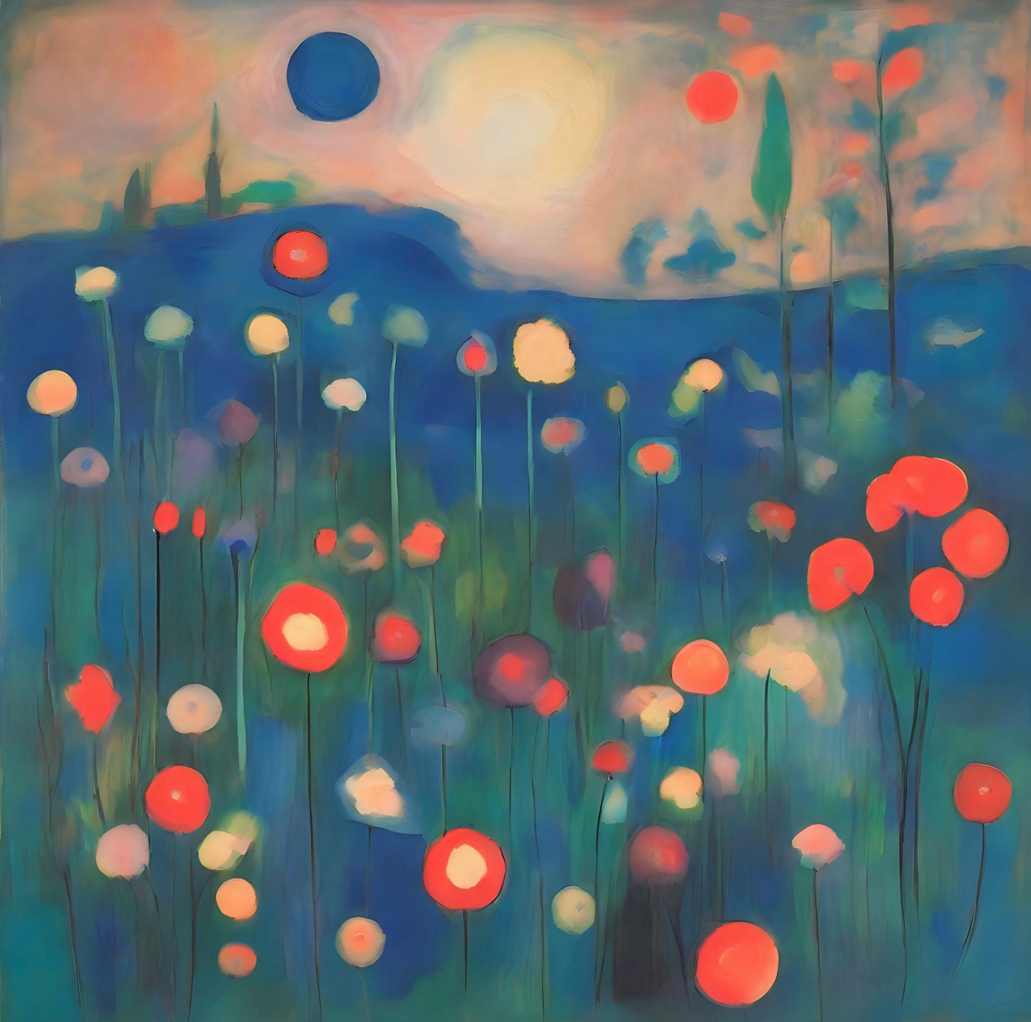 Landschaft , 60x60cm, Druck auf Leinwand. Auflage 20 Teile. – Art von Nina Tsoriti