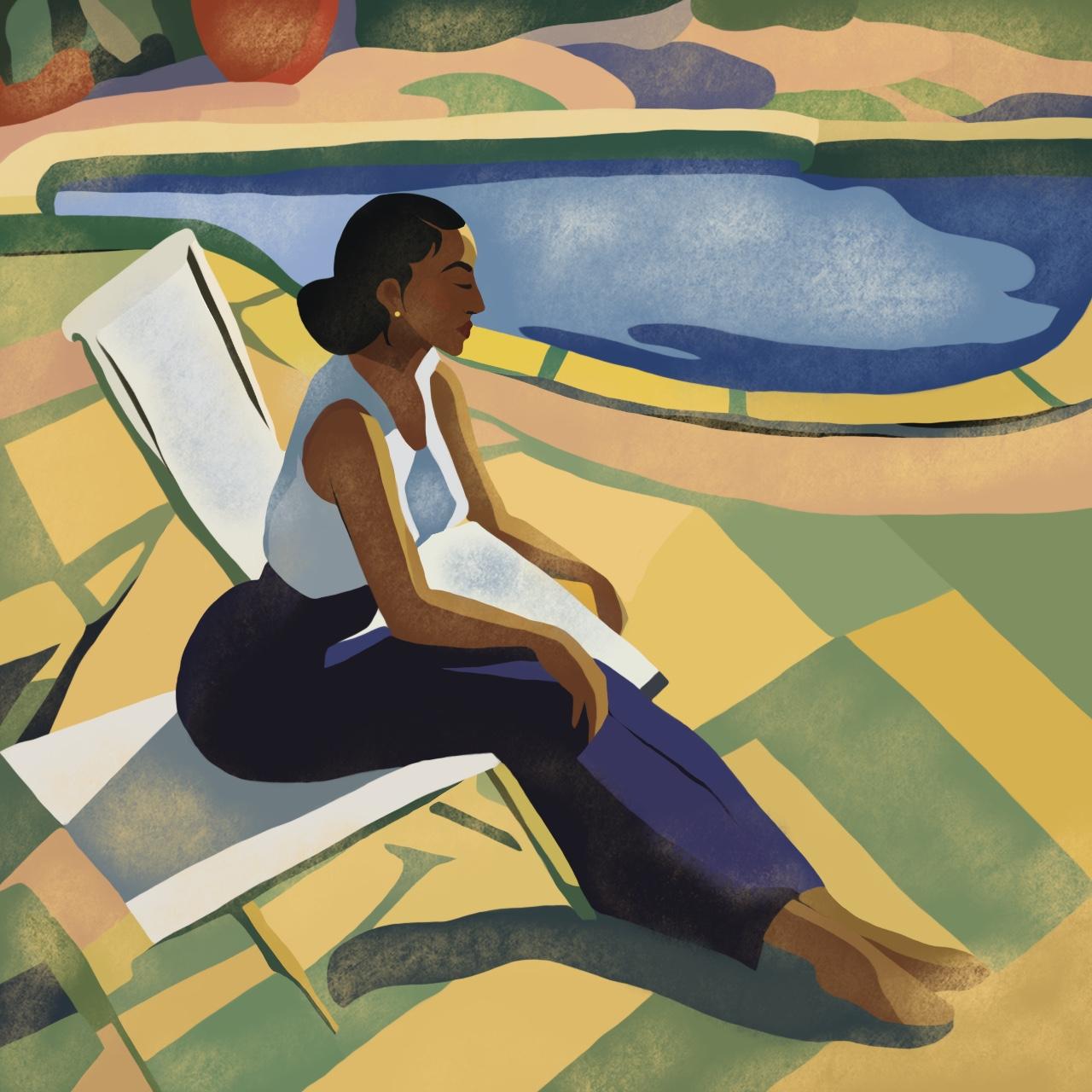 Tempo d'estate , 70x70cm, stampa su tela. Edizione 20 pezzi. - Print di Nina Tsoriti