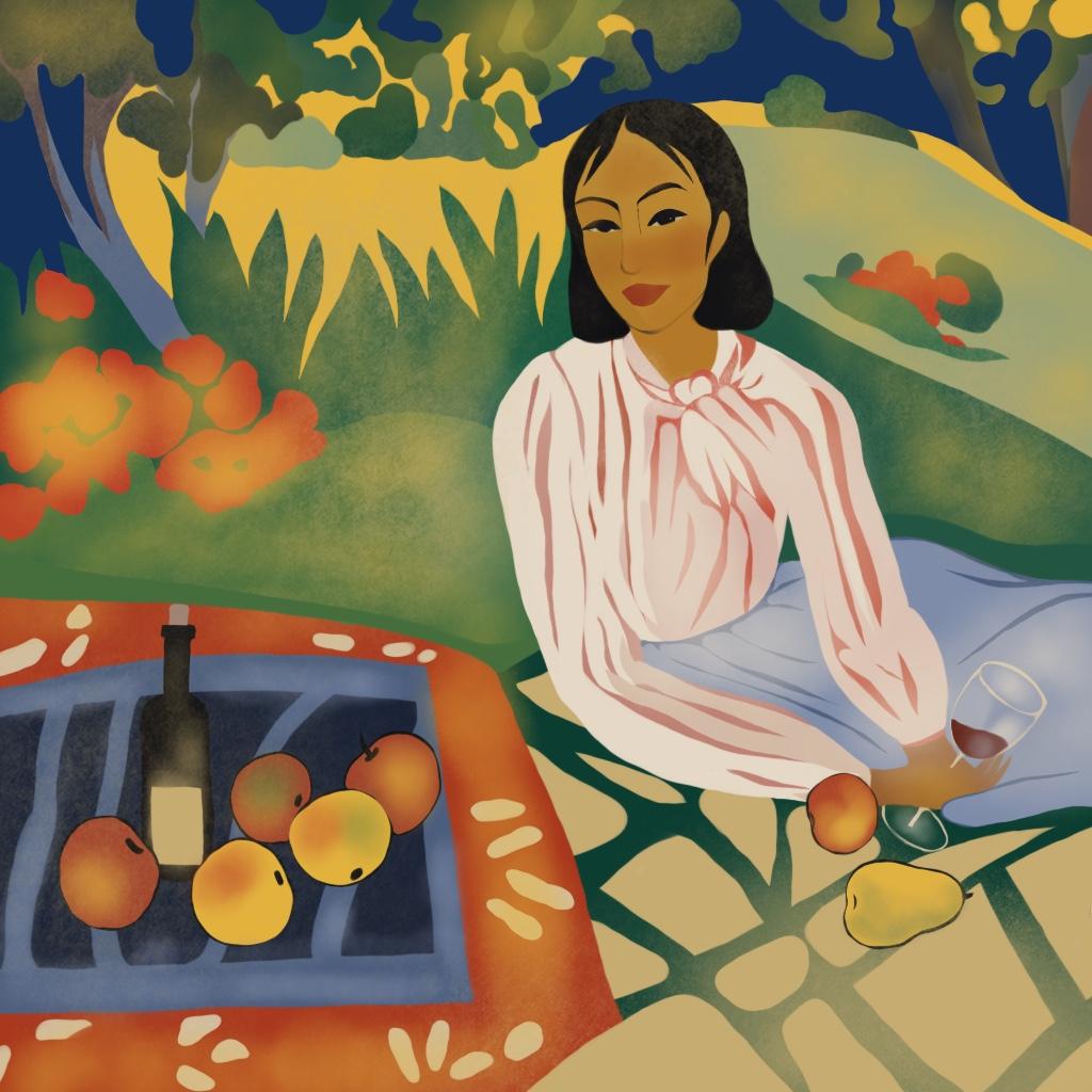 Tempo d'estate , 70x70cm, stampa su tela. Edizione 20 pezzi. - Art di Nina Tsoriti