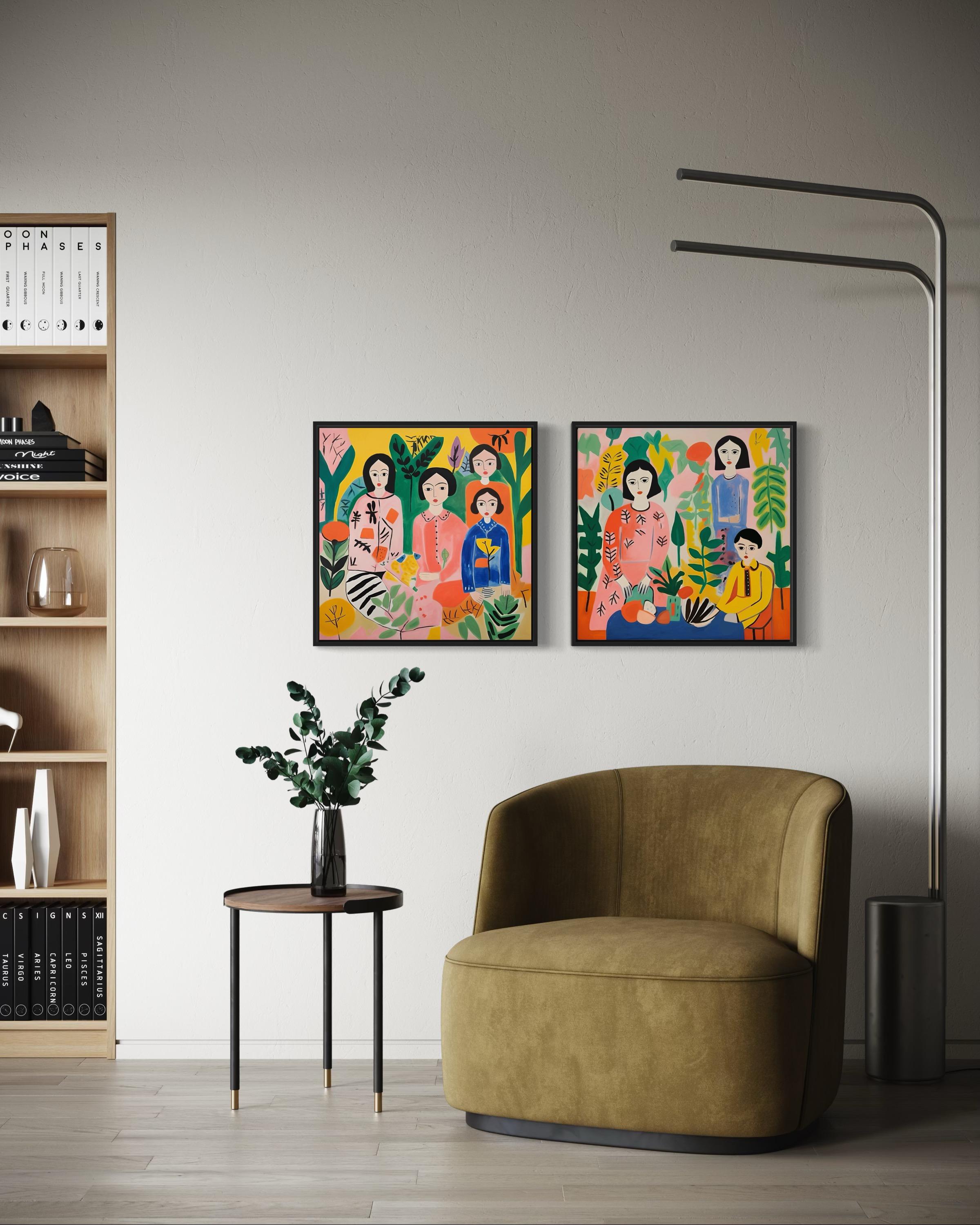 Serie von Druckgrafiken „Family“, 50x50cm, Druck auf Leinwand. Auflage 20 Teile. im Angebot 1