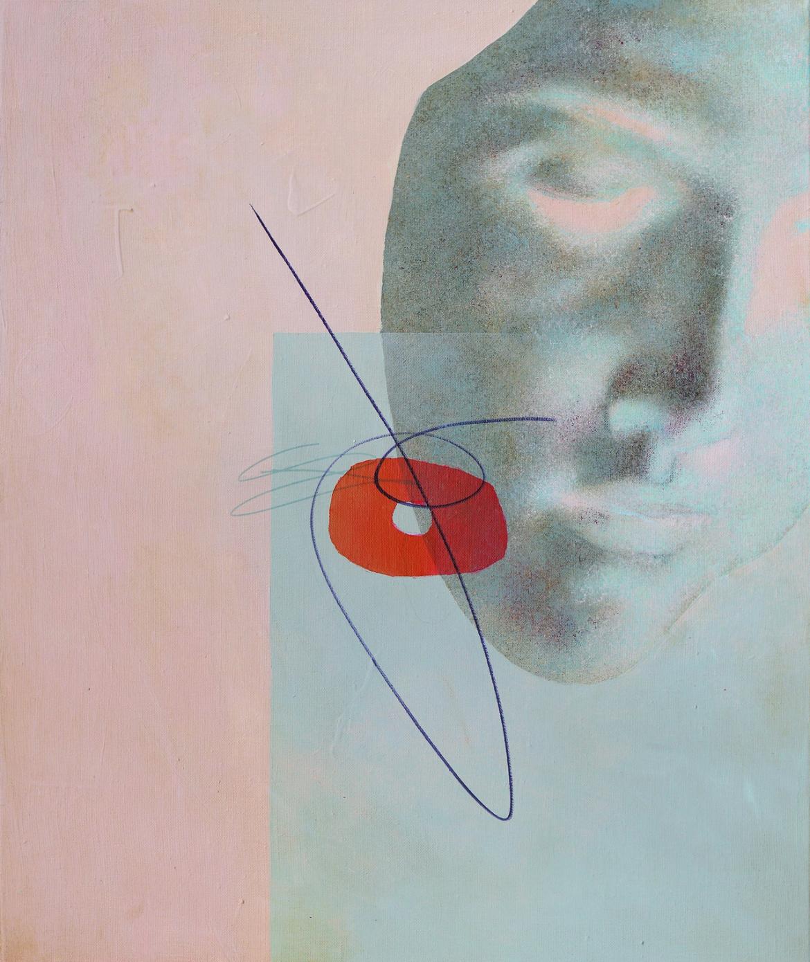 Dot , 60x50cm, acrylic on canvas - Art by Olga Rikun
