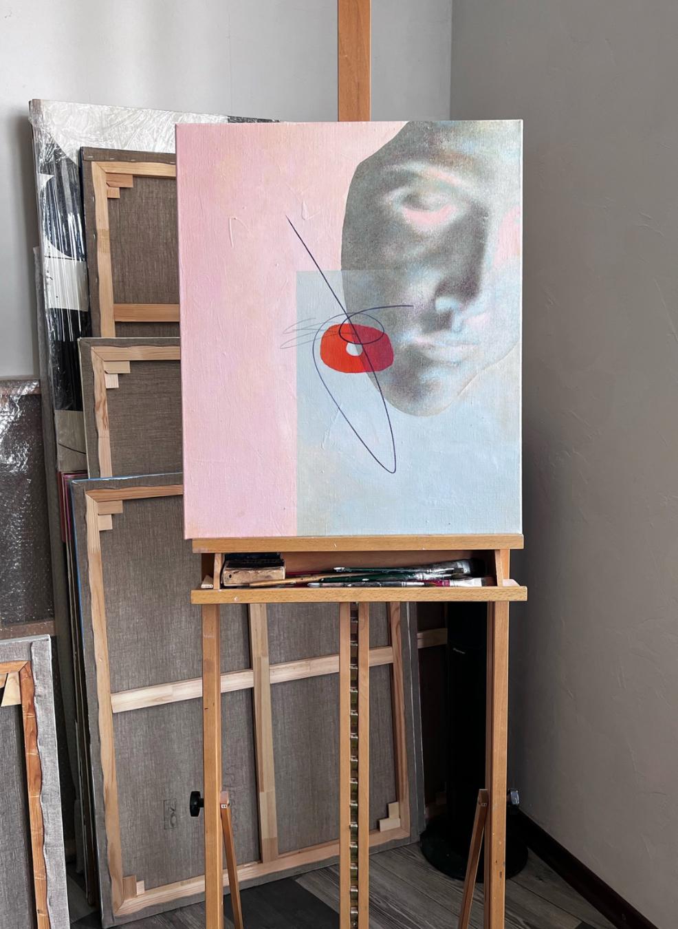 Dot , 60x50cm, acrylic on canvas For Sale 1