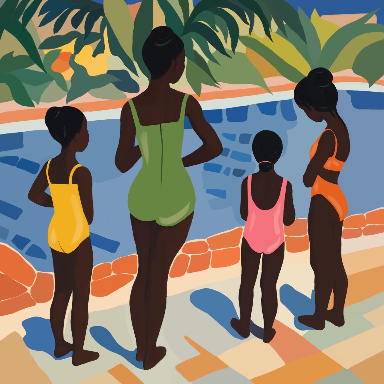 Schwesterhood , 70x70cm, Druck auf Leinwand. Auflage 20 Teile. – Art von Nina Tsoriti