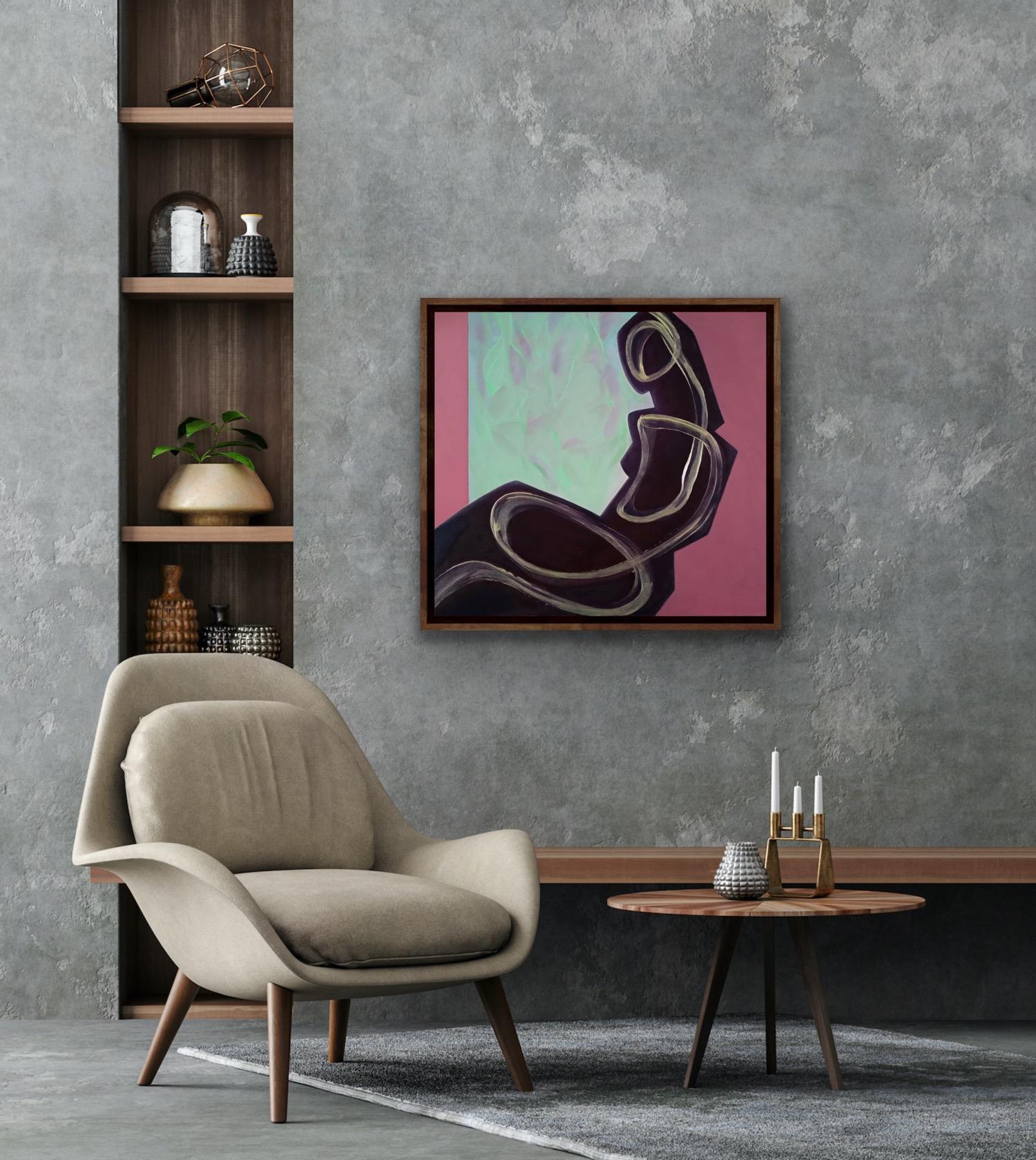 Aislamiento, 60x60cm, acrílico sobre lienzo - Painting Abstracto de Tatiana Nega