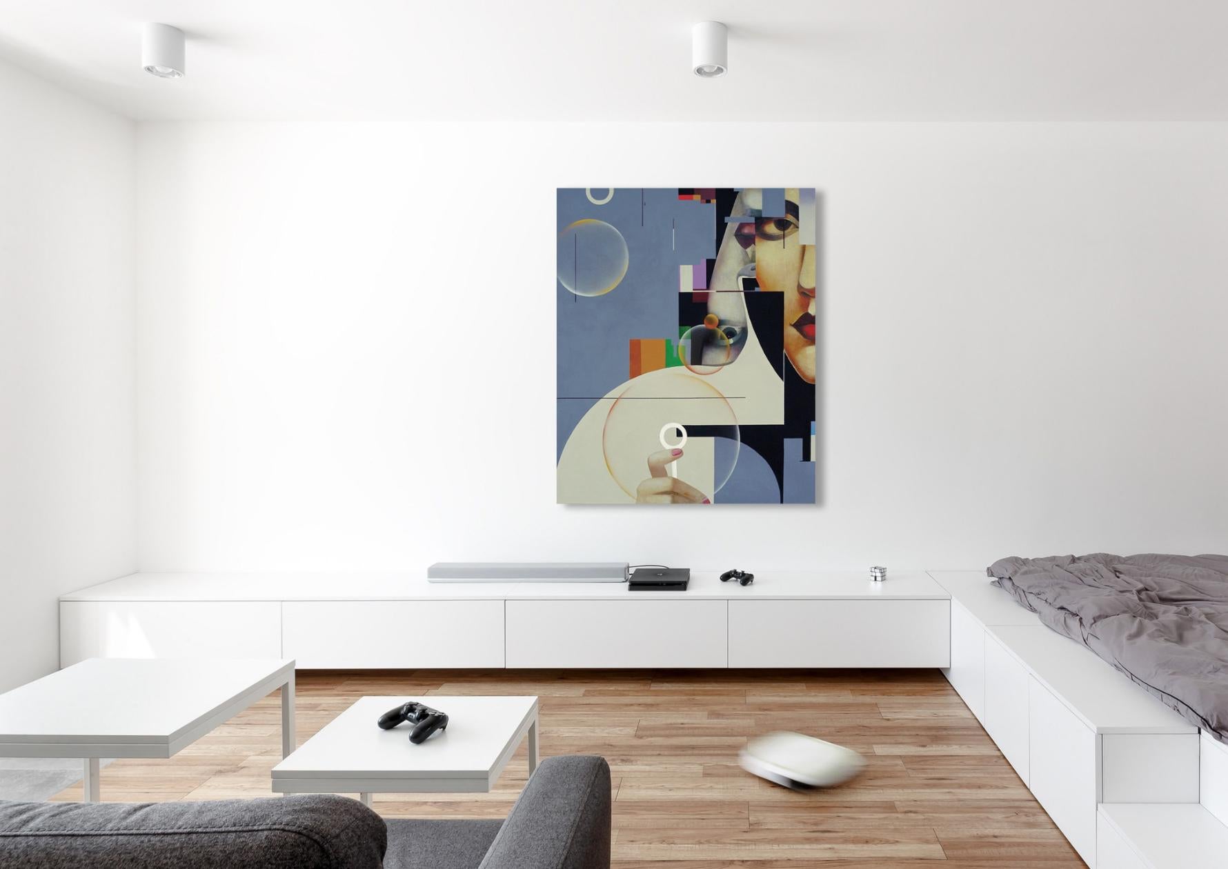 Habla 110x90cm, acrílico sobre lienzo - Painting Abstracto de Olga Rikun