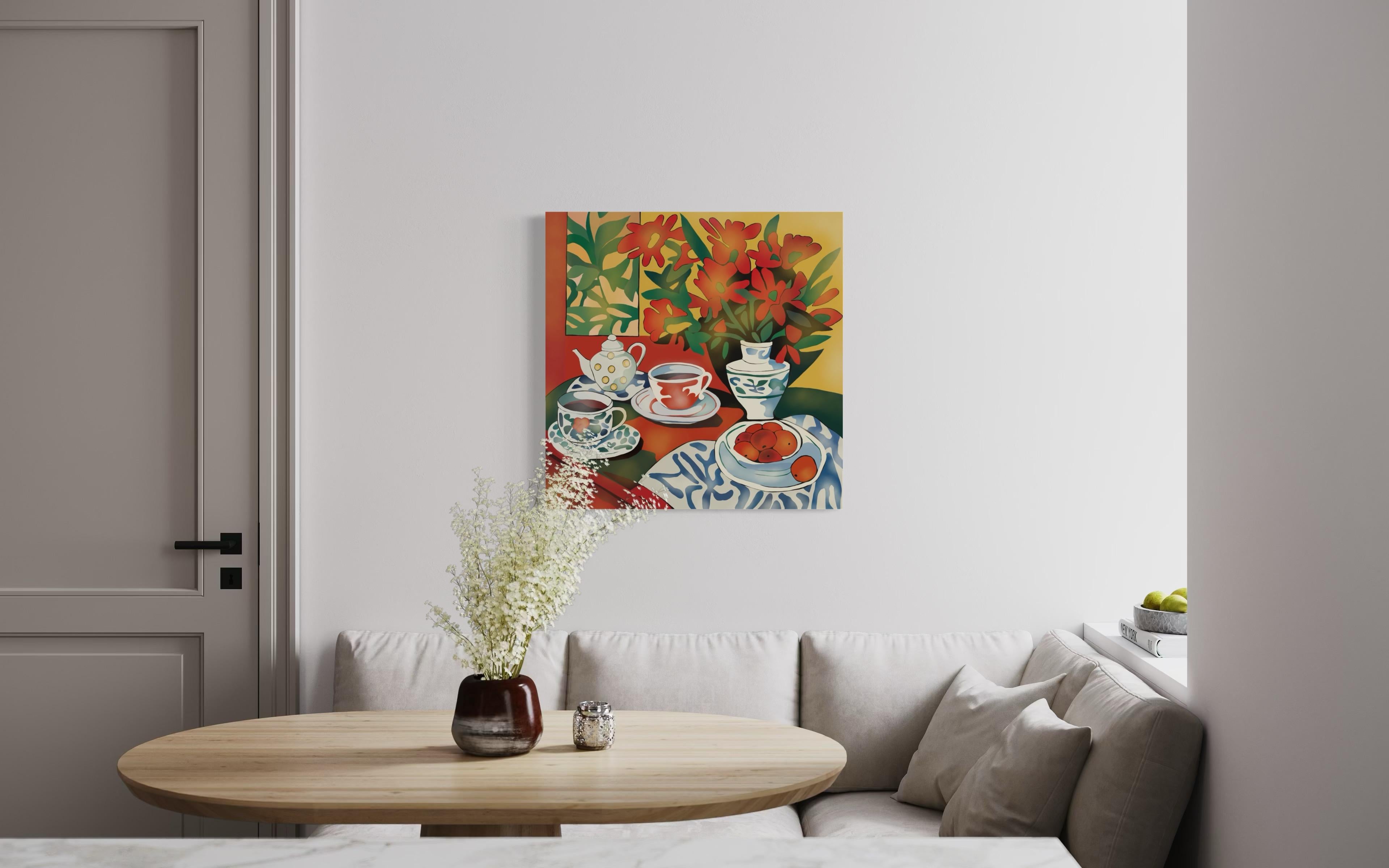 Bodegón rojo , 70x70cm, impresión sobre lienzo.Edición 20 uds. en venta 2