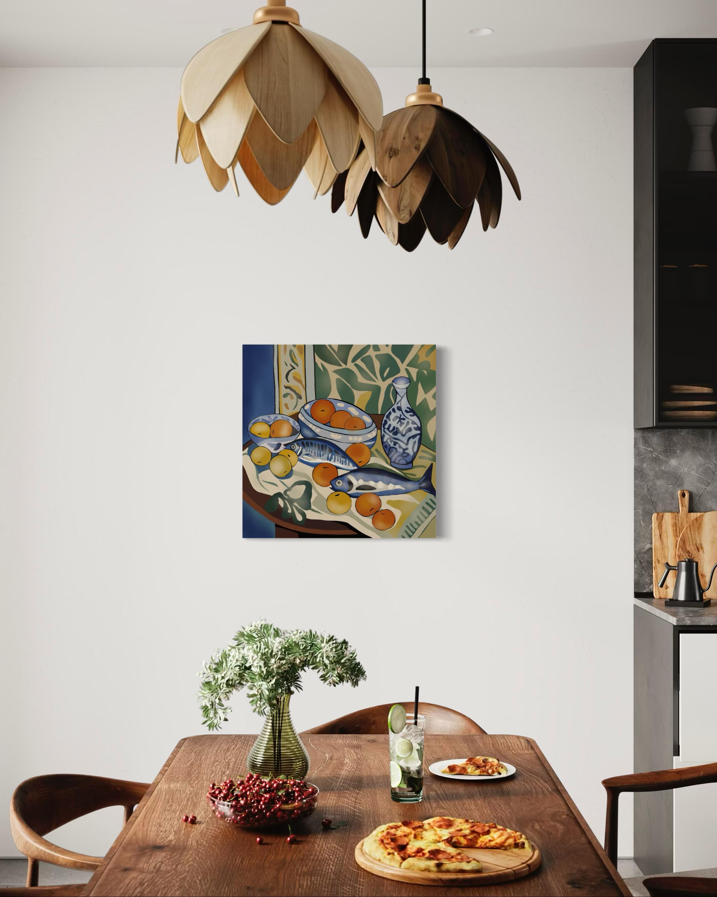Bodegón con peces, 70x70cm, impresión sobre lienzo.Edición 20 unid. en venta 3