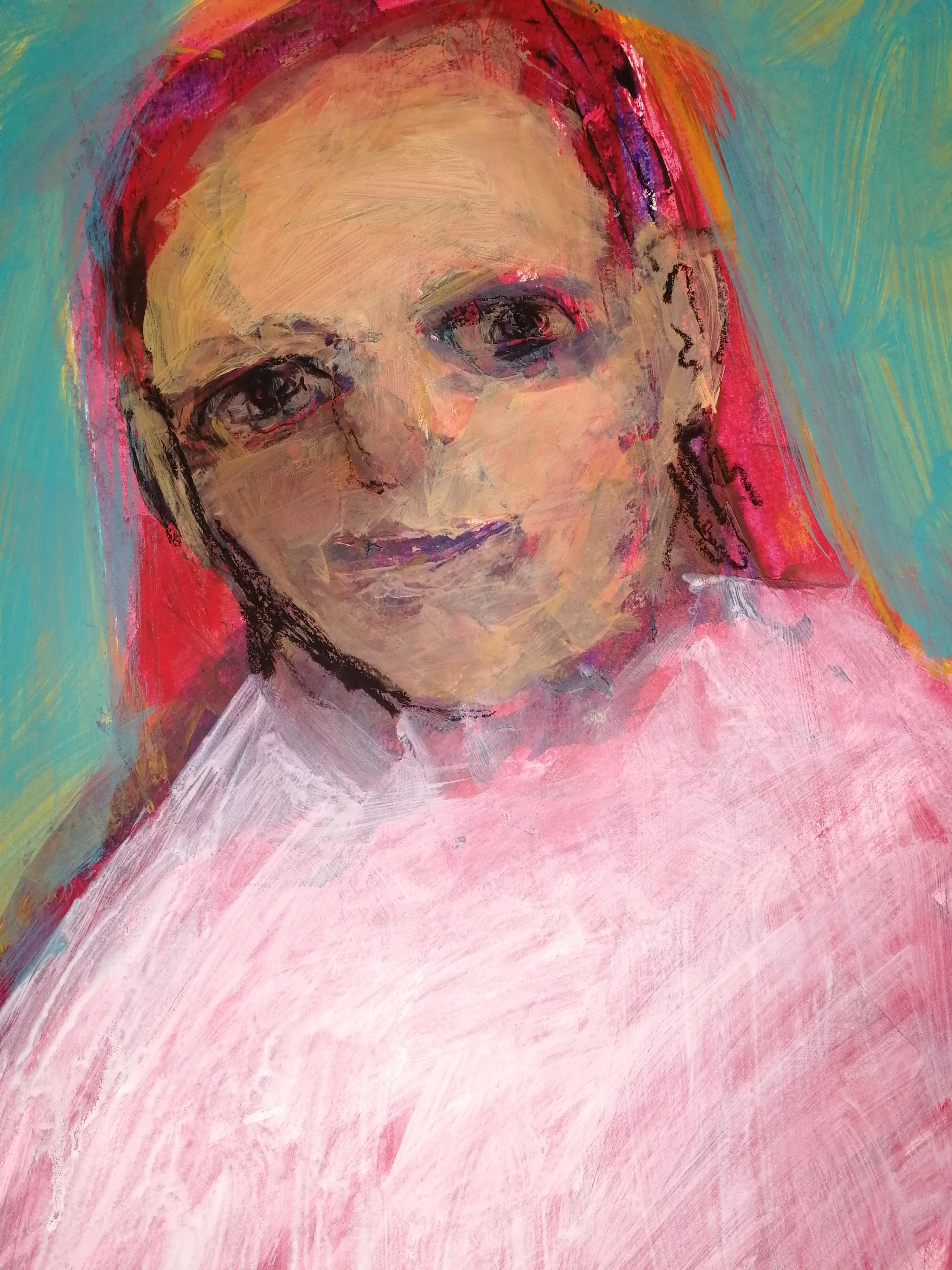 Calor, 78x54cm, acrílico sobre papel, pastel - Art Abstracto de Elena Naushirvanova 