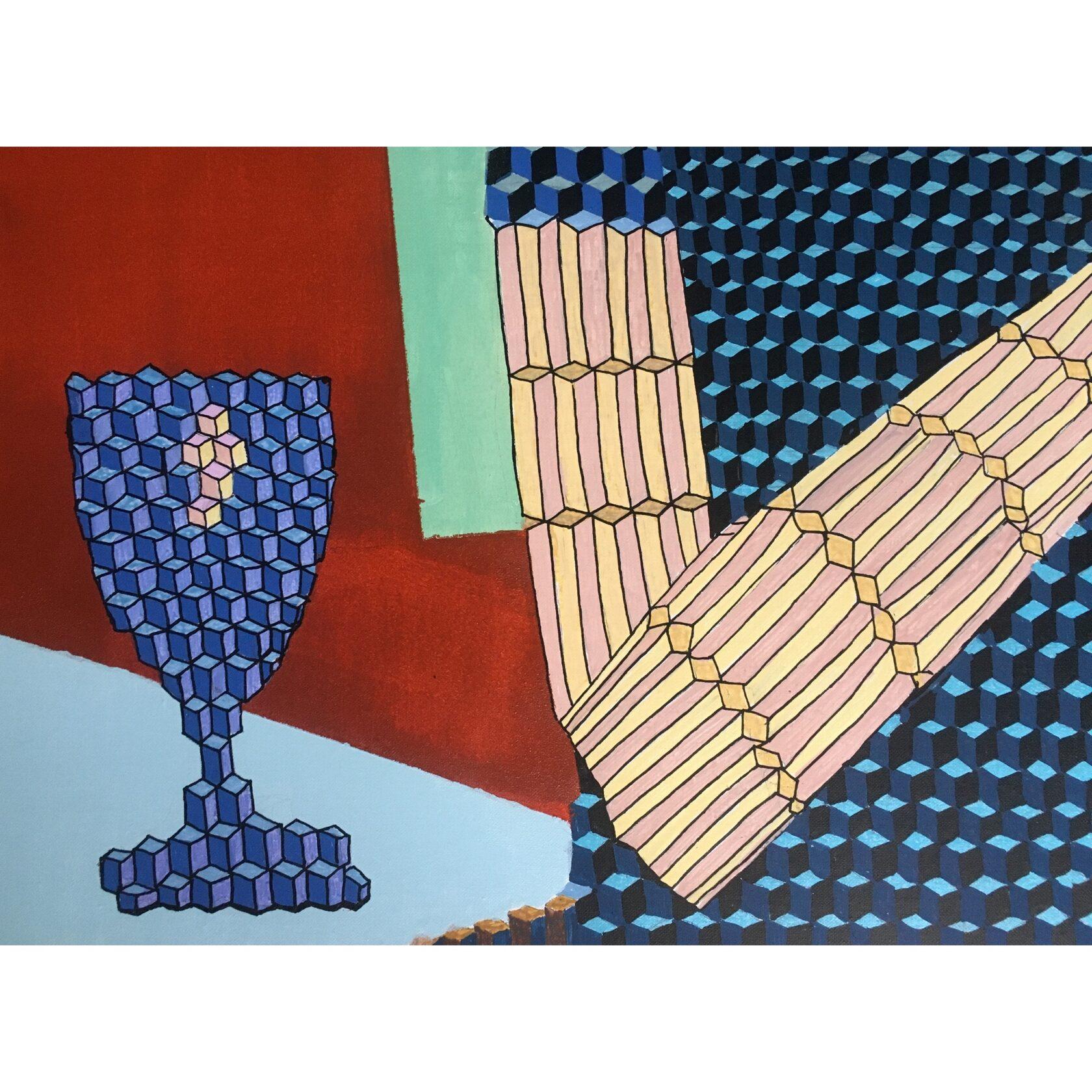 Tavolo per uno, 120x80cm, acrilico su tela - Painting di Ira Kub