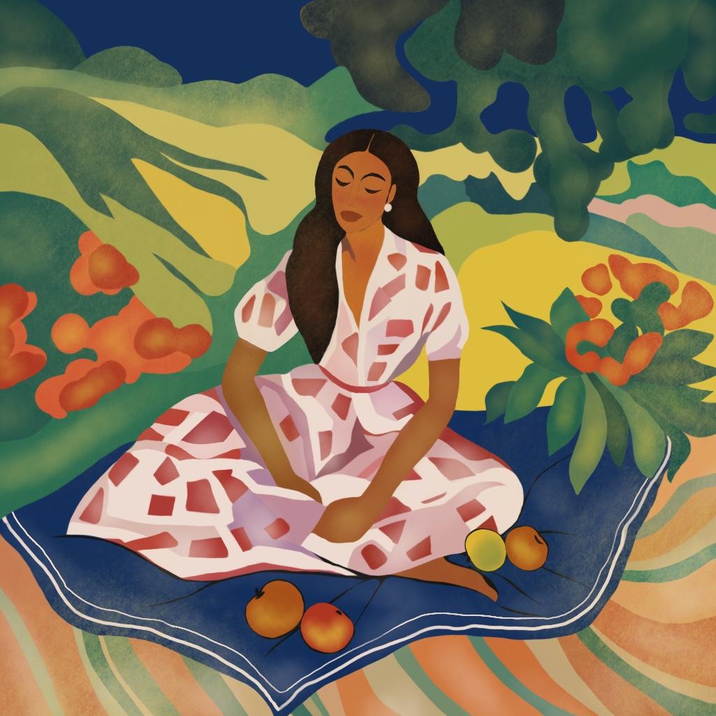Tiempo de verano , 70x70cm, impresión sobre lienzo.Edición 20 uds. - Art de Nina Tsoriti