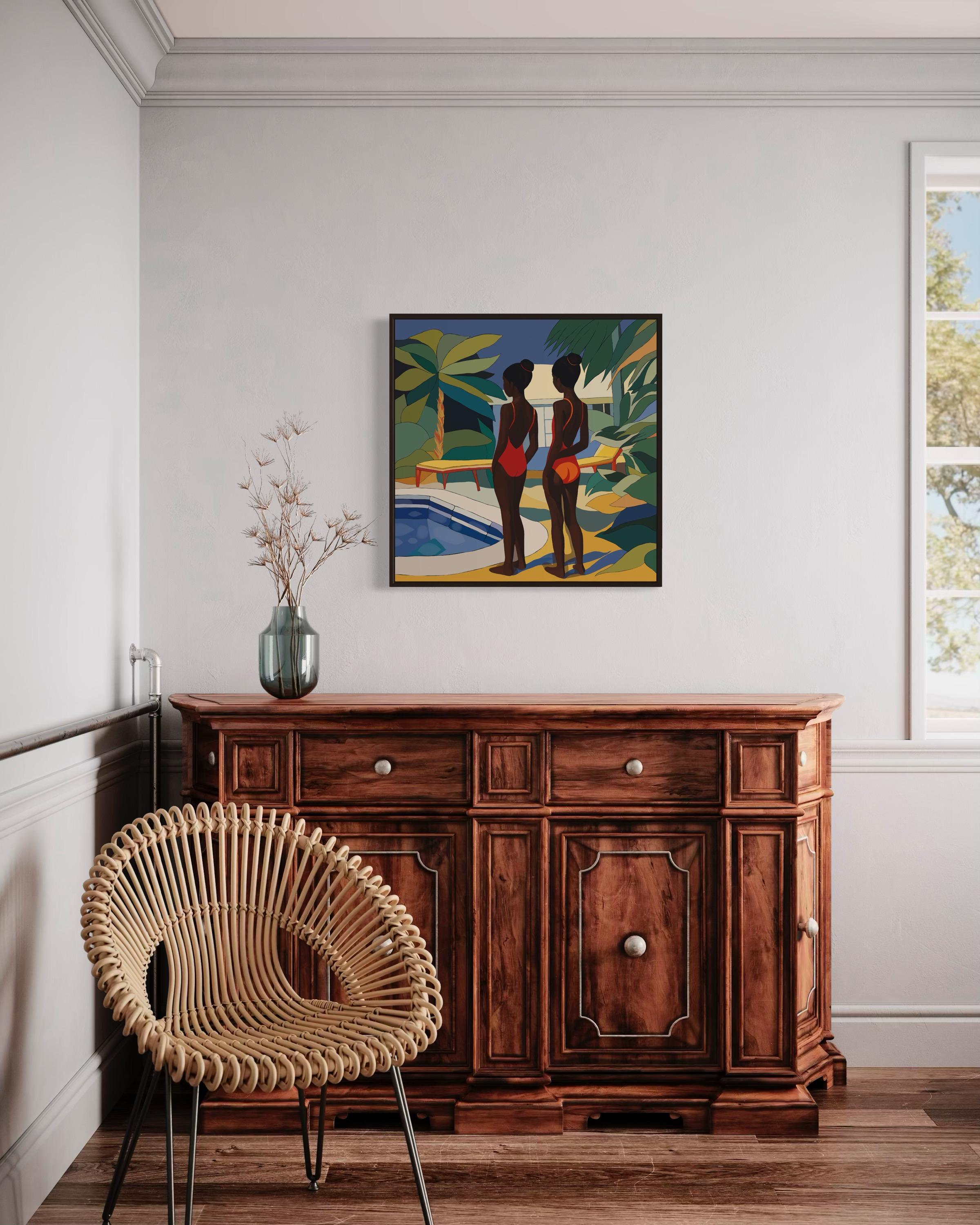 Sisterhood , 70x70cm, Druck auf Leinwand. Auflage 20 Teile. – Print von Nina Tsoriti