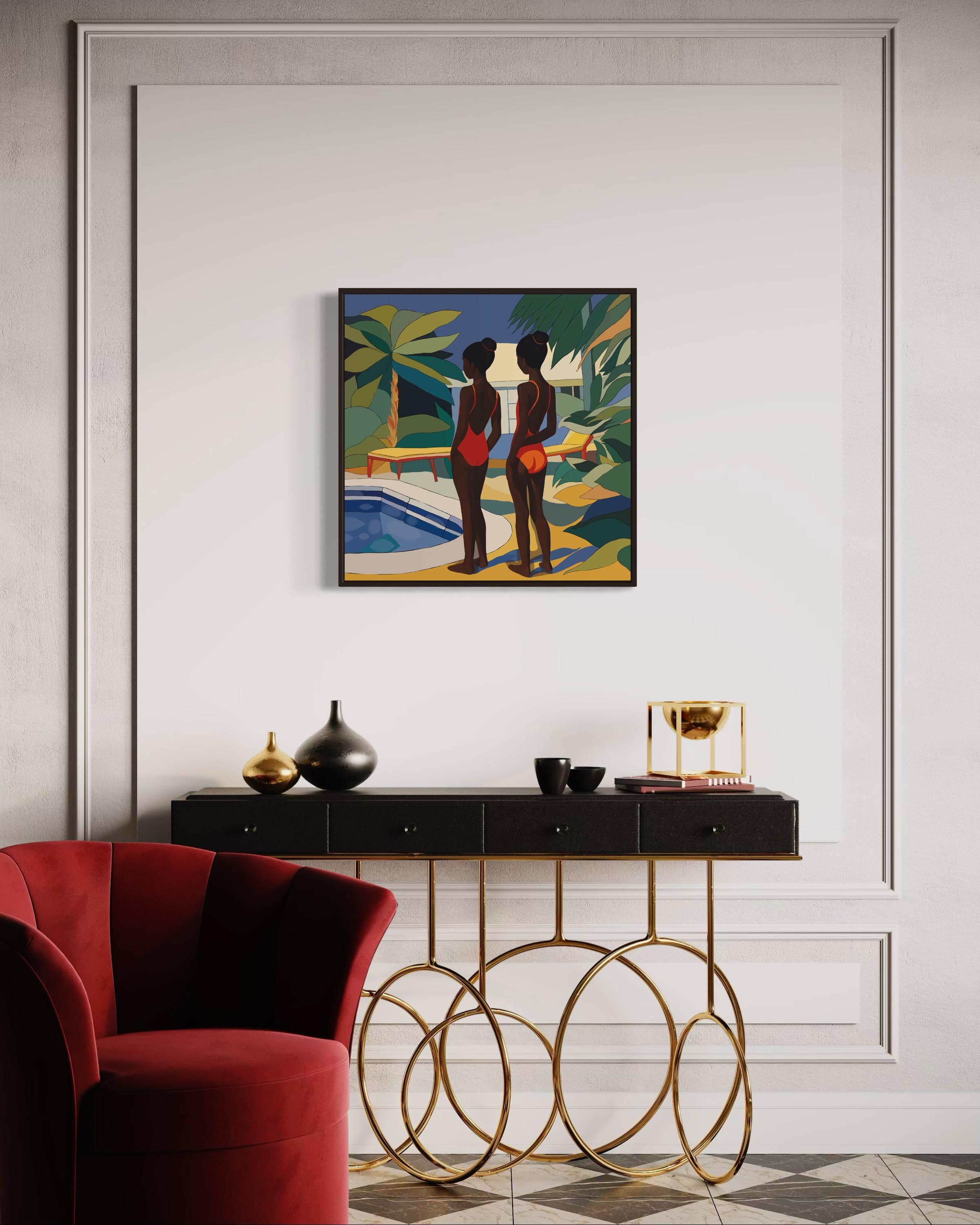 Sisterhood , 70x70cm, Druck auf Leinwand. Auflage 20 Teile. (Schwarz), Still-Life Print, von Nina Tsoriti